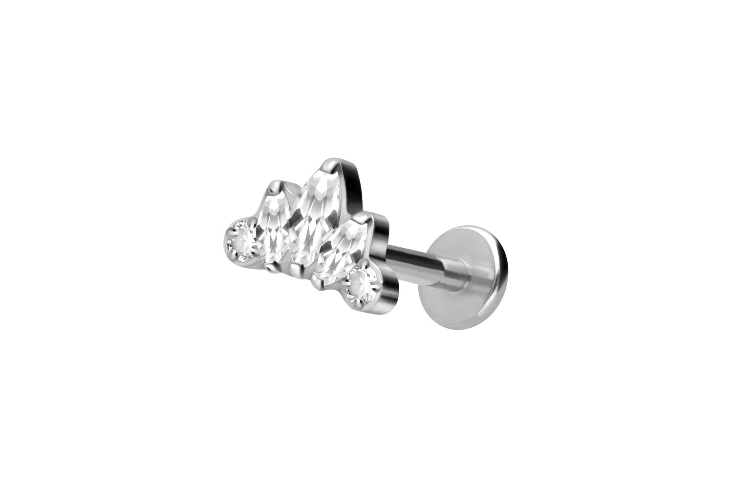 Titan Labret Piercing mit Innengewinde LOTUSBLÜTE